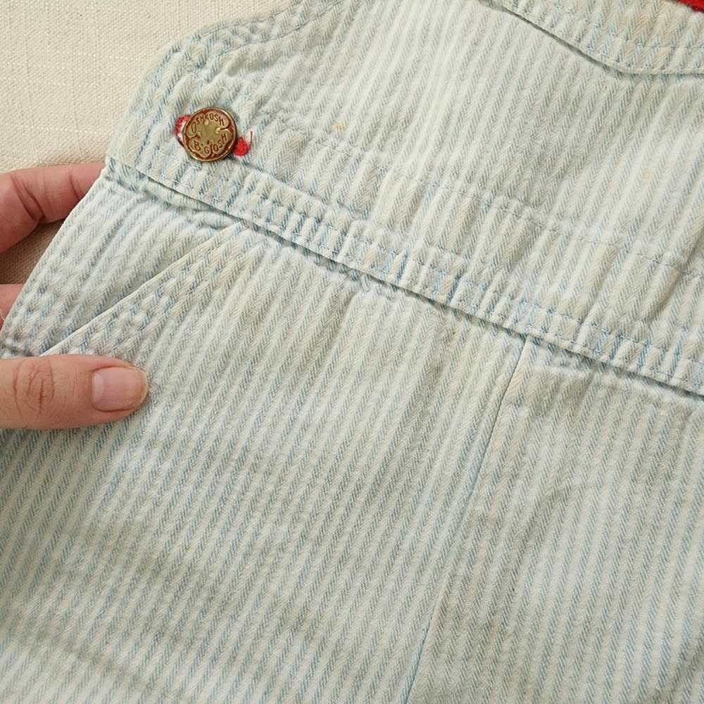 Vintage Oshkosh Light Wash Striped Shortalls 24 months - Picture 4 of 10